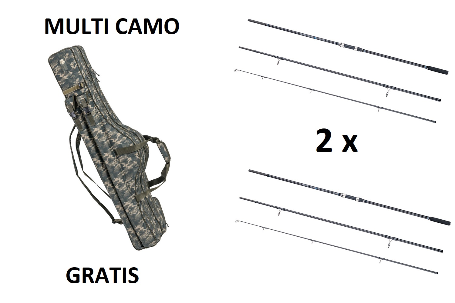 2x Prut Sentinel Carp 360SH + Obal Multi Camo 130