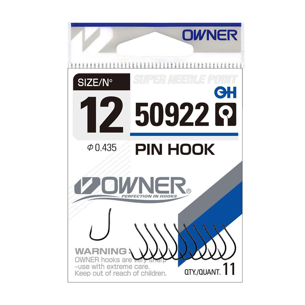 Rybářské háčky Owner 50922 pin hook s očkem velikost háčku: 8 - 9ks