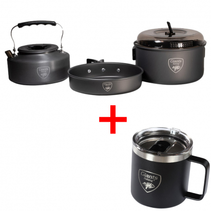 Giants Fishing Akční Set Sada Nádobí S Konvičkou + Nerezový Thermo Hrnek 400 ml Giants Fishing Akční Set Sada Nádobí S Konvičkou + Nerezový Thermo Hrnek 400 ml