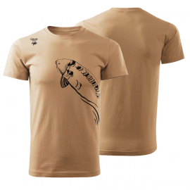 Giants fishing Tričko pánské béžové Plavající kapr