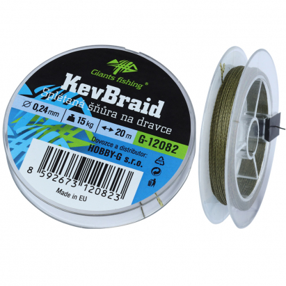 Giants fishing Splétaná šnůra na dravce KevBraid 20m, 0,24mm, 15kg Giants fishing Splétaná šnůra na dravce KevBraid 20m, 0,24mm, 15kg