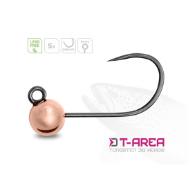 Wolframový jig Delphin T-AREA BL/5ks - měděný/5,5mm/1,5g/#4 Wolframový jig Delphin T-AREA BL/5ks - měděný/5,5mm/1,5g/#4