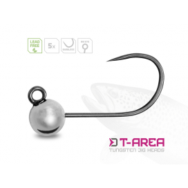 Wolframový jig Delphin T-AREA BL/5ks - stříbrný/5,5mm/1,5g/#4 Wolframový jig Delphin T-AREA BL/5ks - stříbrný/5,5mm/1,5g/#4