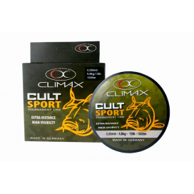 Vlasec na daleké hody CULT Sport Mono fluo žlutý 1000m Průměr: 0,30mm Nosnost: 8,3kg Vlasec na daleké hody CULT Sport Mono fluo žlutý 1000m Průměr: 0,30mm Nosnost: 8,3kg
