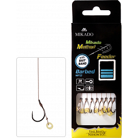 Mikado Návazec Mf S Gumkou Háček S Protihrotem Číslo 4 / Pletená Šňůra 0.16mm/10cm 8 Ks