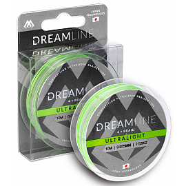 Mikado Pletená Šňůra Dreamline Ultralight 0.035mm/2.53kg/10m Fluo Zelená 1 Cívka