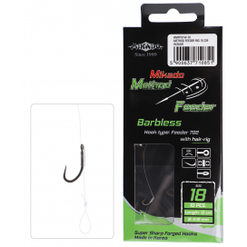 Mikado Návazec Method Feeder S Vlasem Háček Bez Protihrotu 16 / Vlasec 0.20mm/10cm 8 Ks