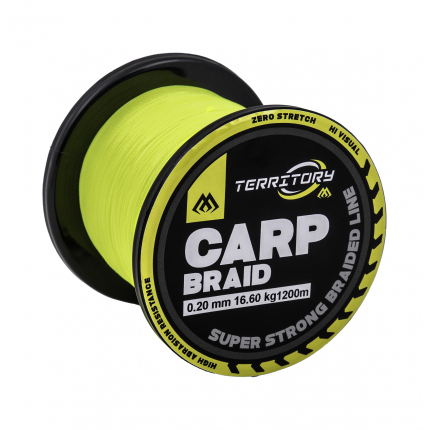 Mikado Pletená Šňůra Territory Carp Braid 1200m Fluo Yellow 