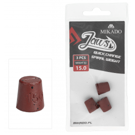 Mikado Výměnná Zátěž Na Nástrahy Jaws Quick Change Spiral 15g 3 Ks