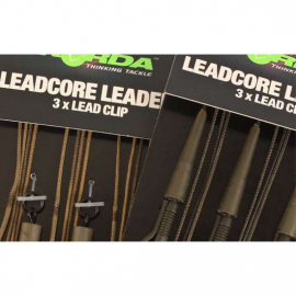 Korda Montáže Leadcore Leader Hybrid Lead Clip Gravel Brown 3ks
