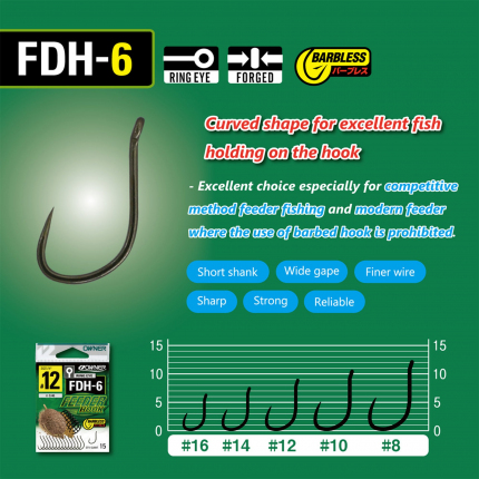 háček OWNER s očkem /15ks/ FDH-6.12: FEEDER HOOK 56946.12