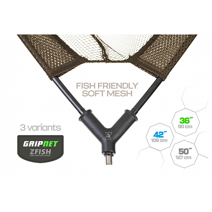 Zfish Podběráková Hlava Gripnet Landing Net 42"