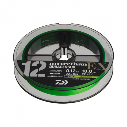 Daiwa Pletená Šňůra Morethan Durasensor 12 Braid EX+Si3 Lime Green 150m