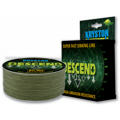 Kryston šňůry - DESCEND potápivá šňůra 0,27mm 30lb 300m zelená