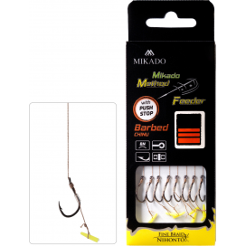 Mikado Návazec Mf S Push Stop Háček S Protihrotem Číslo 10 / Pletená Šňůra 0.12mm/10cm 8 Ks
