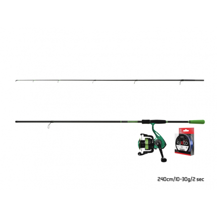 Delphin Prut Wasabi Spin 2,4 m 30 g + naviják + vlasec zdarma