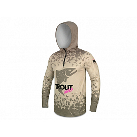 Tričko s kapucí Delphin UV ARMOR 50+ - Trout XXL