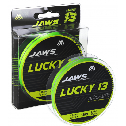 Mikado Pletená Šňůraa Jaws Lucky 13 0.16mm/13.0kg/150m Fluo Zielona 1 Cívka