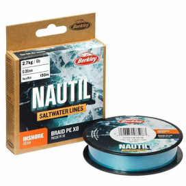 Berkley Šňůra Nautil Inshore Braidx8 Aqua Blue 150m Návin: 150m, Průměr: 0,17mm, Nosnost: 8,1kg/18lb