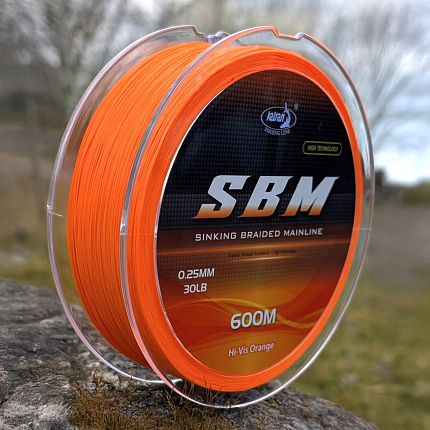 Katran Rychle Potápivá Luminizační Šňůra Sinking Braided Mainline SBM Orange 0,25 mm 600 m 30 b 13,6 kg