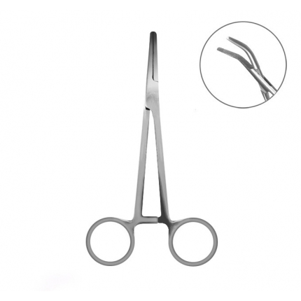 Delphin Pean Zahnutý Forceps 15cm