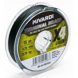Mivardi Pletená Šňůra Terminal X4 Braid Green 15 m Mivardi Pletená Šňůra Terminal X4 Braid Green 15 m