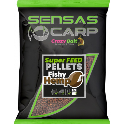 Sensas Pelety Super Feed Fishy Hemp 650g 