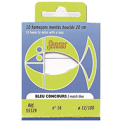 Sensas Navázaný Háček Blue Match 20cm 16/0,10 10ks