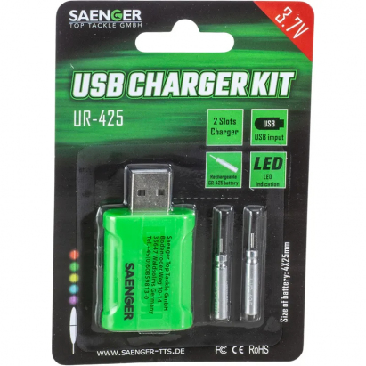 Saenger nabíjecí sada pro svítící splávky USB Charger Kit UR-425 CR425 Saenger nabíjecí sada pro svítící splávky USB Charger Kit UR-425 CR425