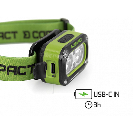 Delphin Nabíjecí Čelovka Compact 3W 120lm 1200mAh