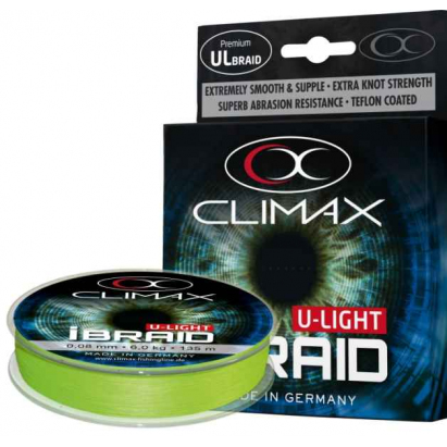 Pletená šňůra Climax iBraid U-Light neon-zelená 135m Průměr: 0,06mm / 4,5kg