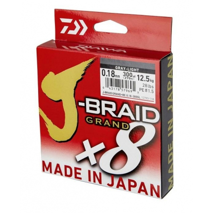 Daiwa Šňůra J Braid Grand X8 135m Světle Šedá 