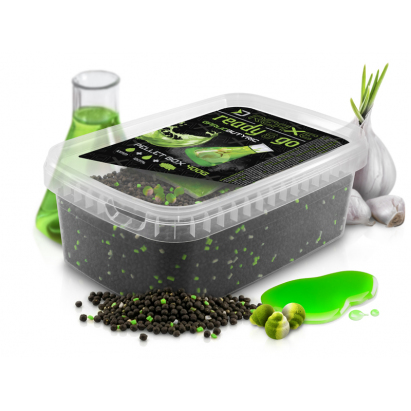 Delphin Pelety Reaxe Ready&Go Pellet Box + Booster a Nástrahy Česnek-Butyric 400 g