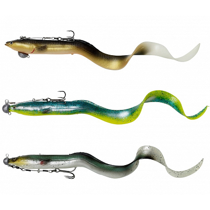 Savage Gear Gumová Nástraha 3D Real Eel Bulk Green Silver 