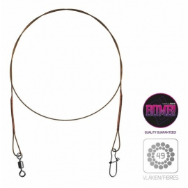 Delphin Ocelové Lanko Bomb S Obratlíkem a Karabinkou 49 Vláken 2 ks