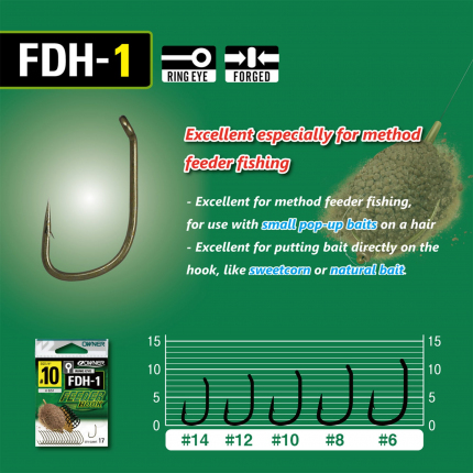 háček OWNER s očkem /17ks/ FDH-1.12: FEEDER HOOK 56941.12