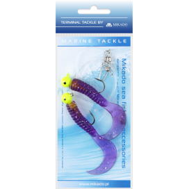 Mikado Mořský Návazec Pilk Twist Jighead Rig 7.5cm2x6g Fialová 1 Ks