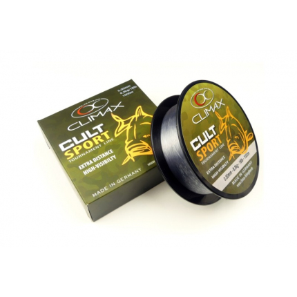 Climax CULT Carp Sport Mono šedý 1000m Průměr: 0,25mm Nosnost: 5,8kg