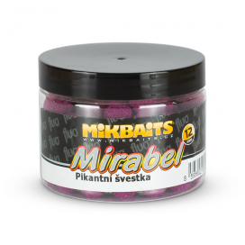 Mikbaits Mirabel Fluo boilie 150ml - Pikantní švestka 12mm
