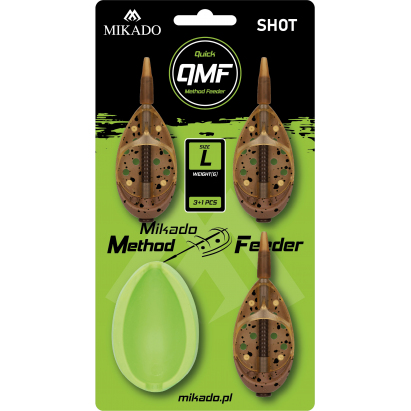 Mikado Krmítko Method Feeder Shot Q.m.f. Set L 3x20g + Forma 1 Sada Mikado Krmítko Method Feeder Shot Q.m.f. Set L 3x20g + Forma 1 Sada