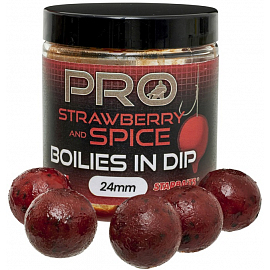 Starbaits Boilies In Dip Pro Strawberry Spice 150g