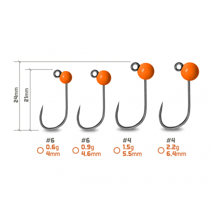 Delphin Wolframový Jig T-AREA BL Fluo Oranžový 5 ks