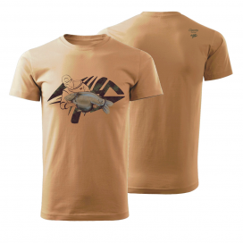 Giants fishing Tričko pánské béžové Rybář s kaprem|vel. 2XL