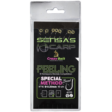 Sensas Navázaný háček Method Band 4015 10cm 8ks