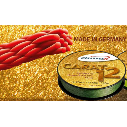 Přívlačová šňůra Climax Carat 12 Oliva 135m 135m 0,20mm / 18,1kg