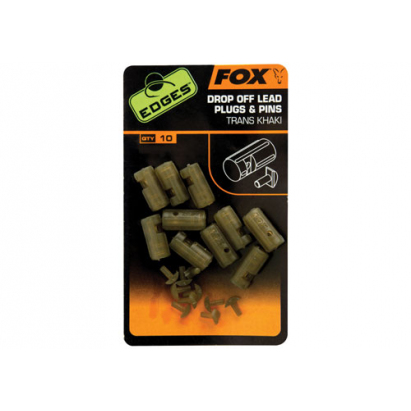 Fox Vložky Edges Drop Off Lead Plugs & Pins Trans Khaki 10ks