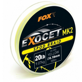 Fox Splétaná Šňůra Exocet MK2 Spod Braid 300 m 0,18 mm 9,07 m Yellow