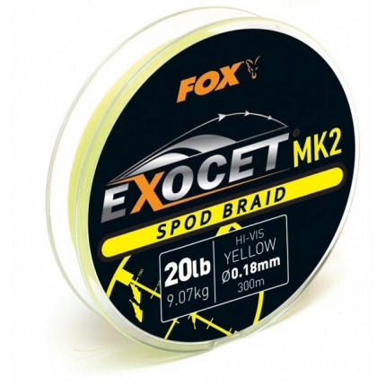 Fox Splétaná Šňůra Exocet MK2 Spod Braid 300 m 0,18 mm 9,07 m Yellow