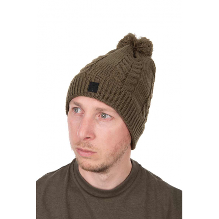 Fox Čepice Khaki Knitted Bobble