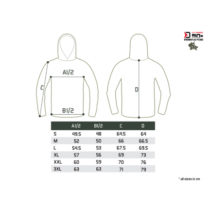 Delphin Tričko S Kapucí UV Armor 50+ Predator